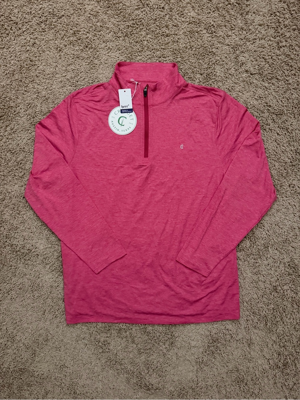 NEW Criquet Feather Performance 1/4 Zip Pullover 2XL Heather Red BRR SPF Golf